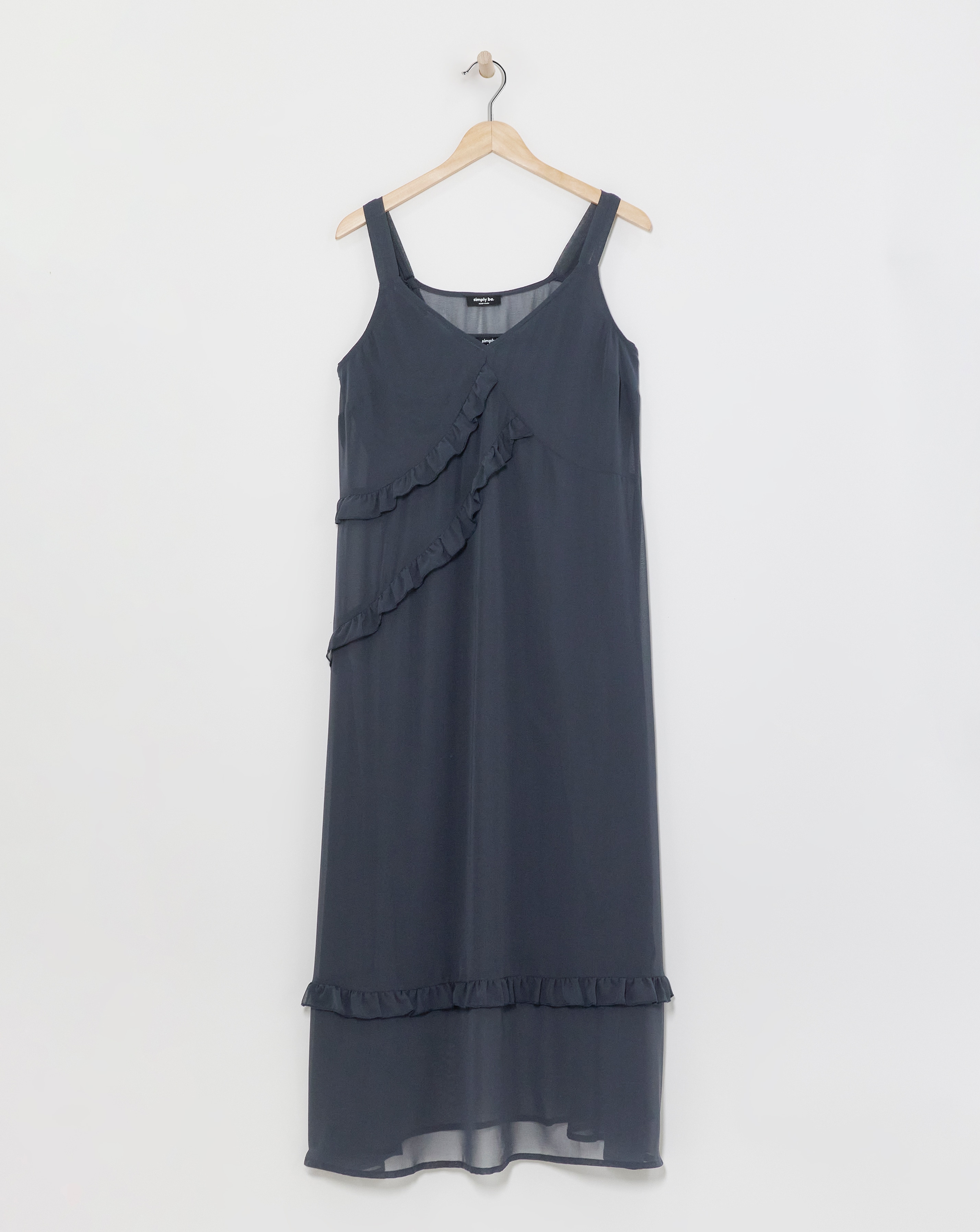 Charcoal Ruffle Cami Dress