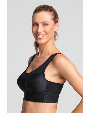 Miss Mary of Sweden Cotton Simplex Non Wired Activity Bra Black