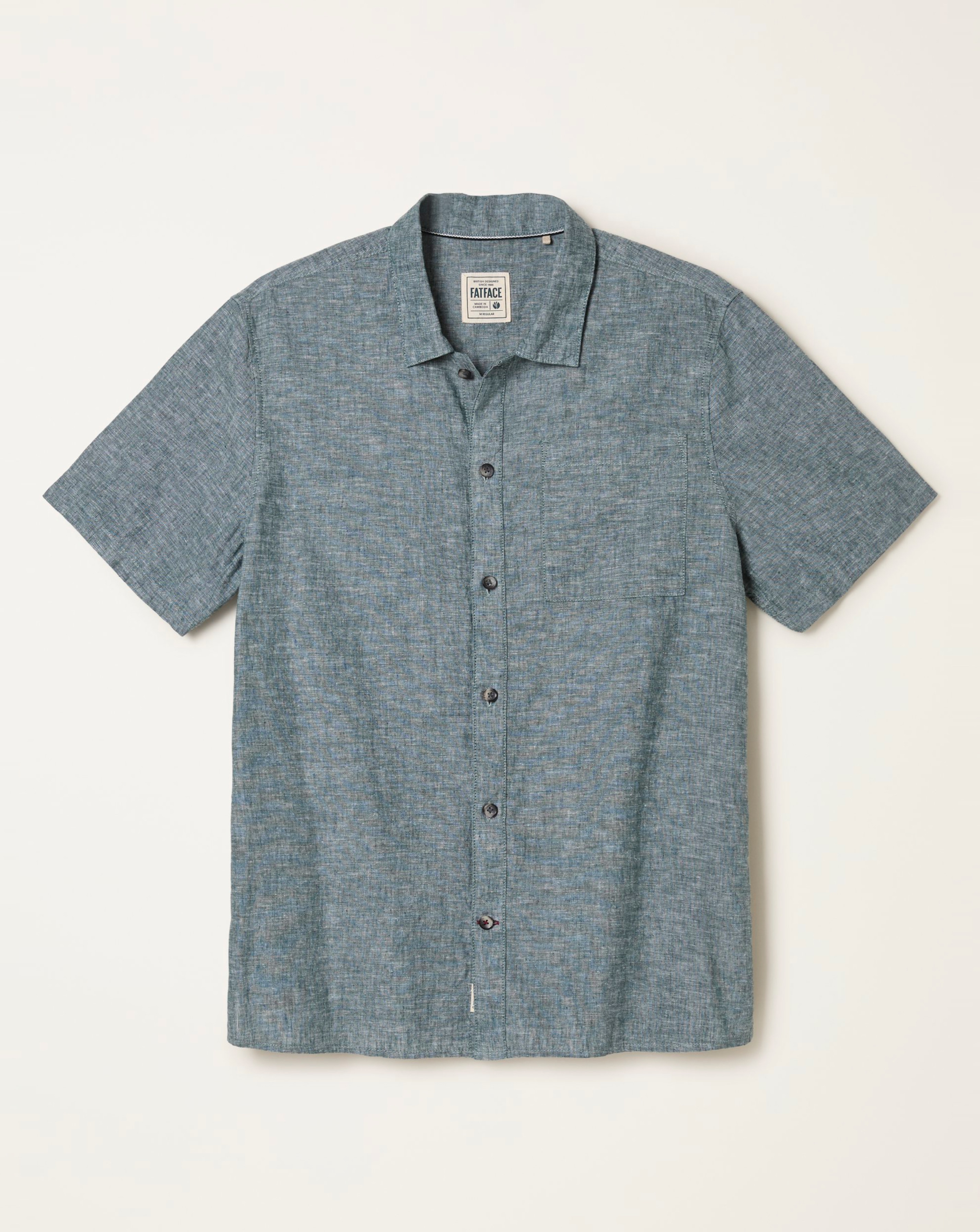 New In - FatFace Bugle Resort Shirt - Jade