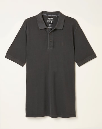 Fatface Pique Short Sleeve Polo (Regular & Tall) - Black