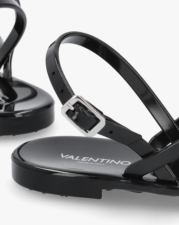 Valentino Bags Jally Black Toe Post Logo Sandals