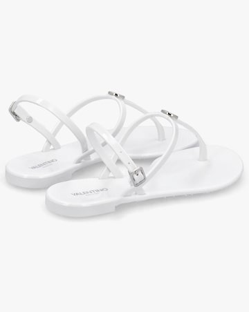Valentino Bags Jally White Toe Post Logo Sandals