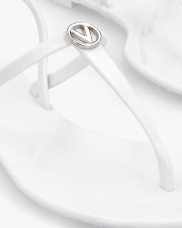 Valentino Bags Jally White Toe Post Logo Sandals