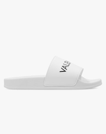 Valentino Bags Giada White Logo Sliders Standard Fit