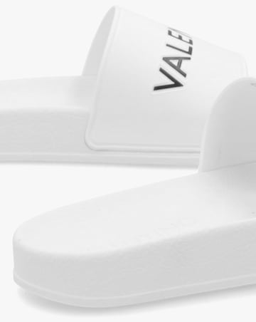 Valentino Bags Giada White Logo Sliders Standard Fit
