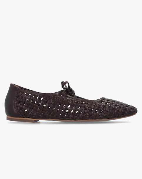 Radley The Camden Chocolate Leather Ballet Pumps Standard Fit