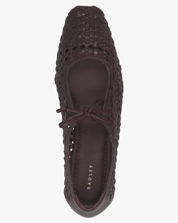 Radley The Camden Chocolate Leather Ballet Pumps Standard Fit