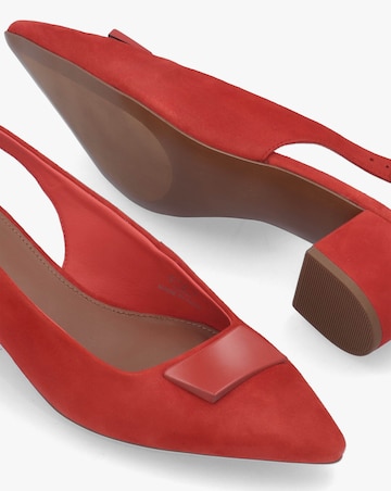 Radley Bliss Crescent Flame Suede Block Heeled Sling Backs Standard Fit