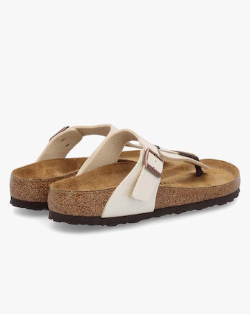 Birkenstock Gizeh Birko Flor Graceful Pearl White Toe Post Sandals Standard Fit