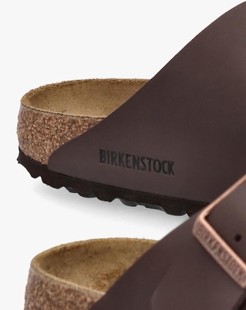 Birkenstock Arizona Birko-Flor Dark Brown Two Bar Mules Narrow Width
