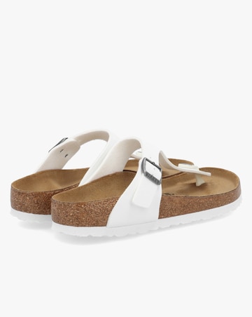 Birkenstock Gizeh Birko Flor White Toe Post Sandals Standard Fit