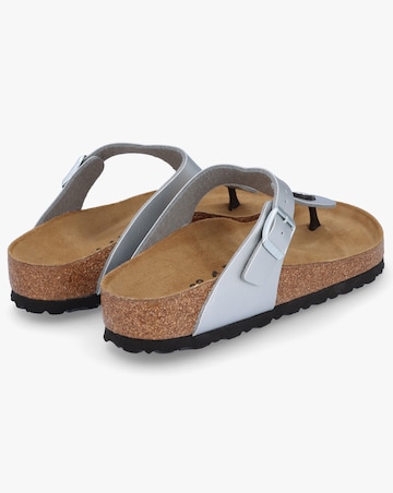 Birkenstock Gizeh Birko Flor Silver Toe Post Sandals Standard Fit