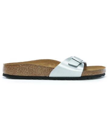 Birkenstock Madrid Silver Birko Flor Mules Narrow Width