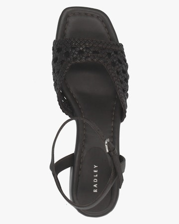 Radley The Camden Chocolate Leather Woven Low Heel Sandals Standard Fit