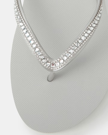 Accessorize Embellished Flip Flops