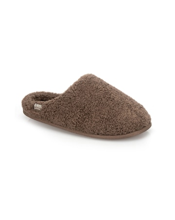 totes Isotoner Womens Borg Swept Back Mule Slippers