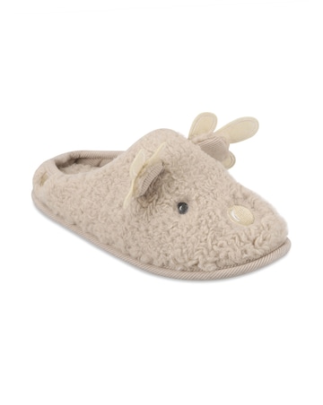 totes Womens Novelty Reindeer Mule Slippers