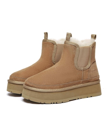 EVERAU Shoveler Platform Boots in Chestnut