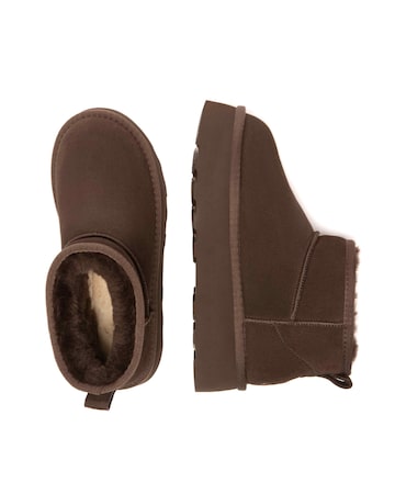 EVERAU Heron Ultra Mini Platform Boots in Chocolate