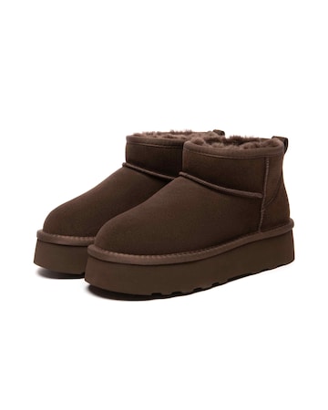 EVERAU Heron Ultra Mini Platform Boots in Chocolate