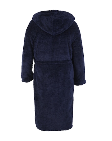 D555 Big & Tall Newquay-2 Super Soft Dressing Gown with Hood - Navy