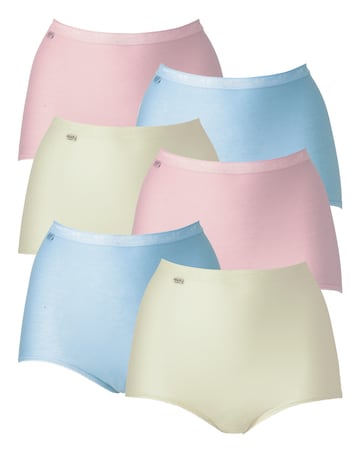 Sloggi (6 Pack) Cotton Basic Maxi Knickers Brights or Pastels