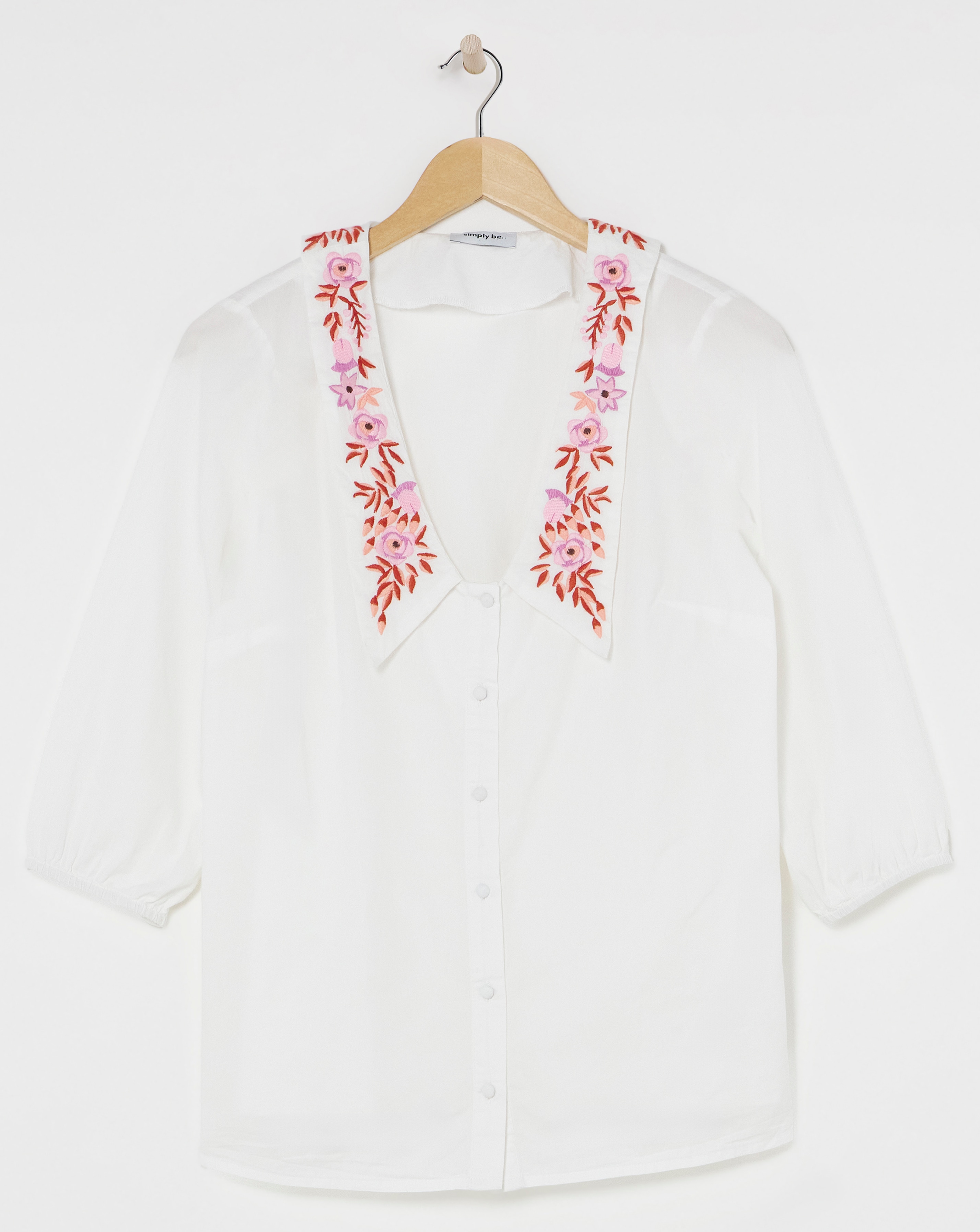 SBE Ivory Blouse with Embroidered Collar