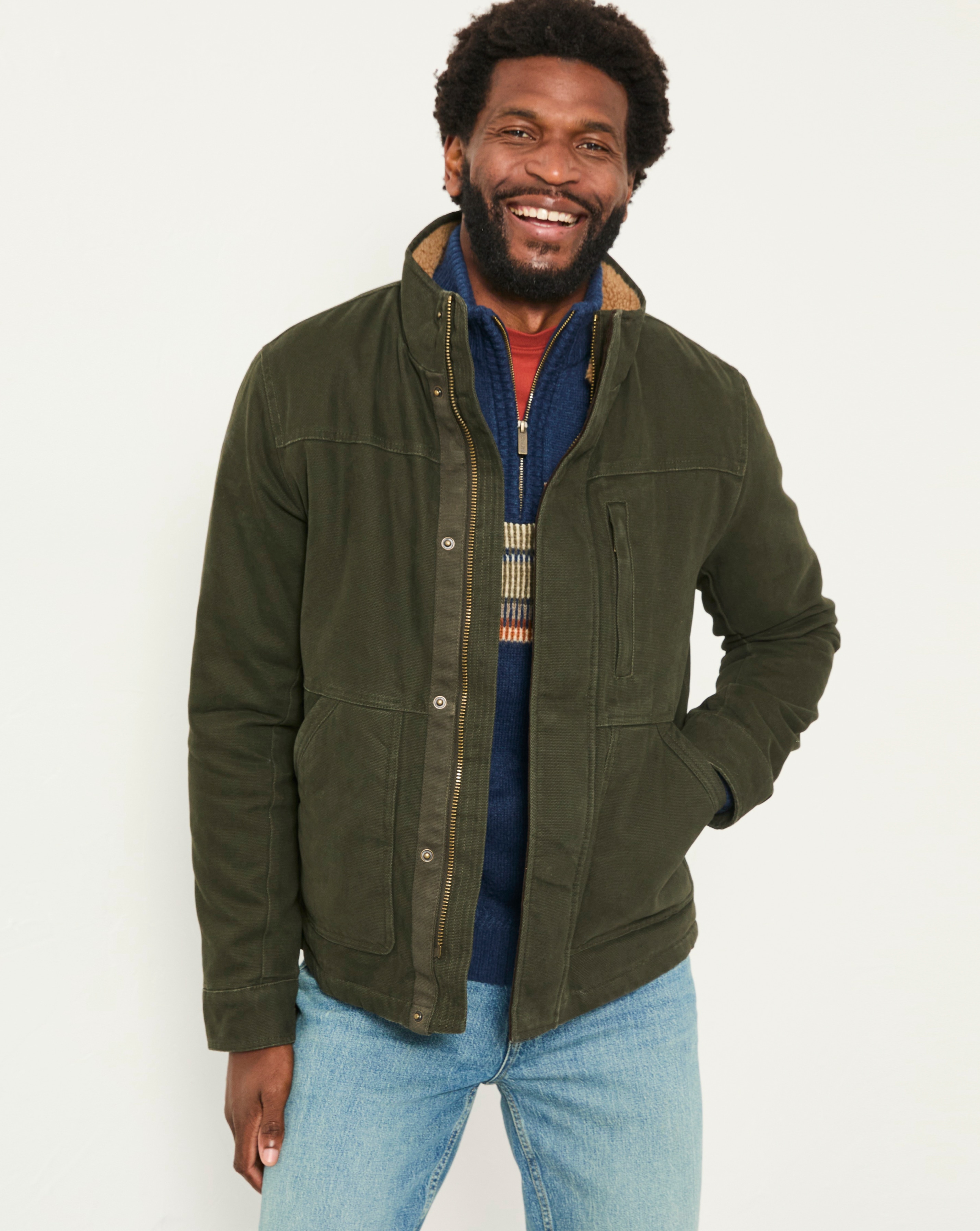 FatFace Wardly Canvas Jacket - Khaki