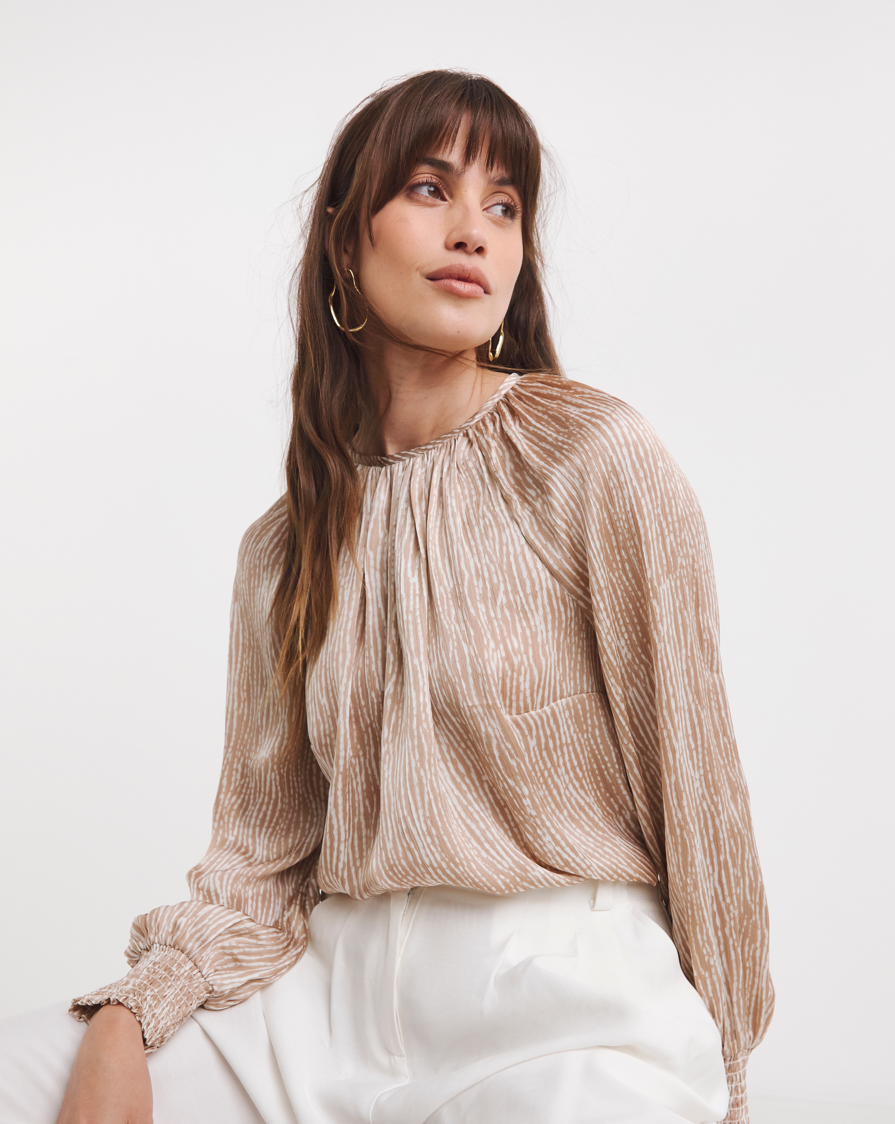 Raglan Sleeve Satin Top