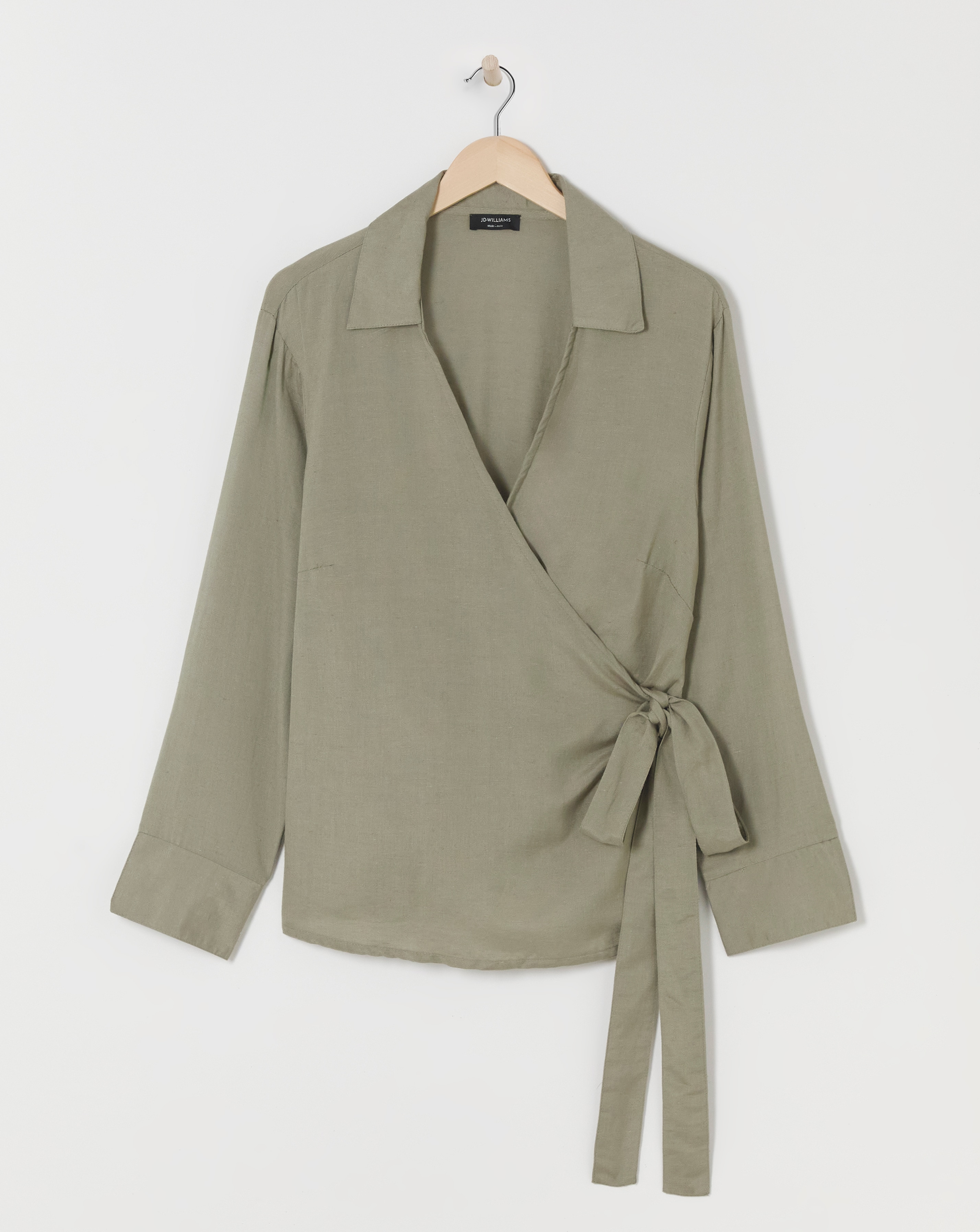 Wrap Tie Cotton Shirt