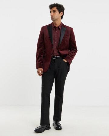 VELVET SATIN LAPEL BLAZER
