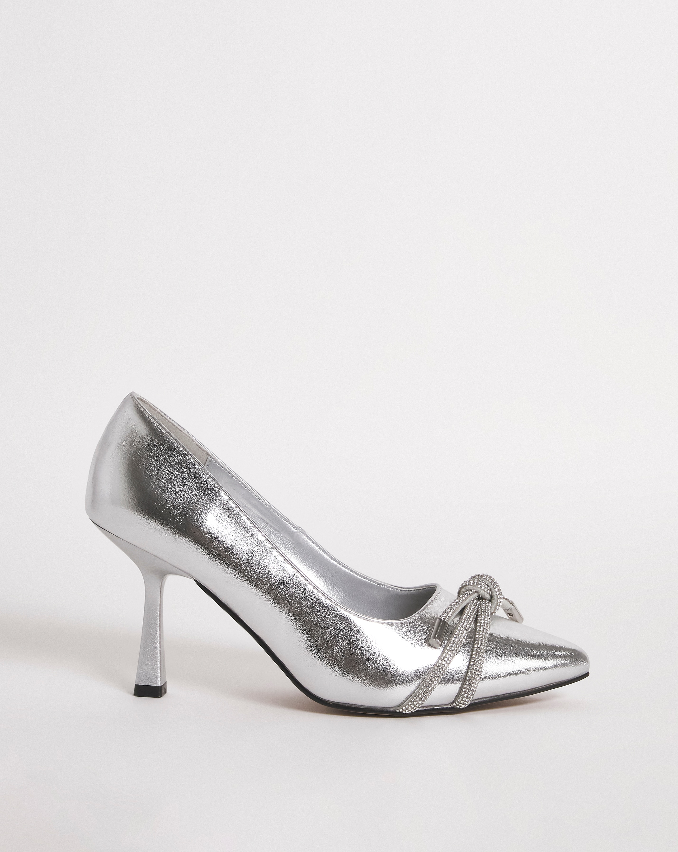 Diamante Knot Heeled Shoes Wide Fit