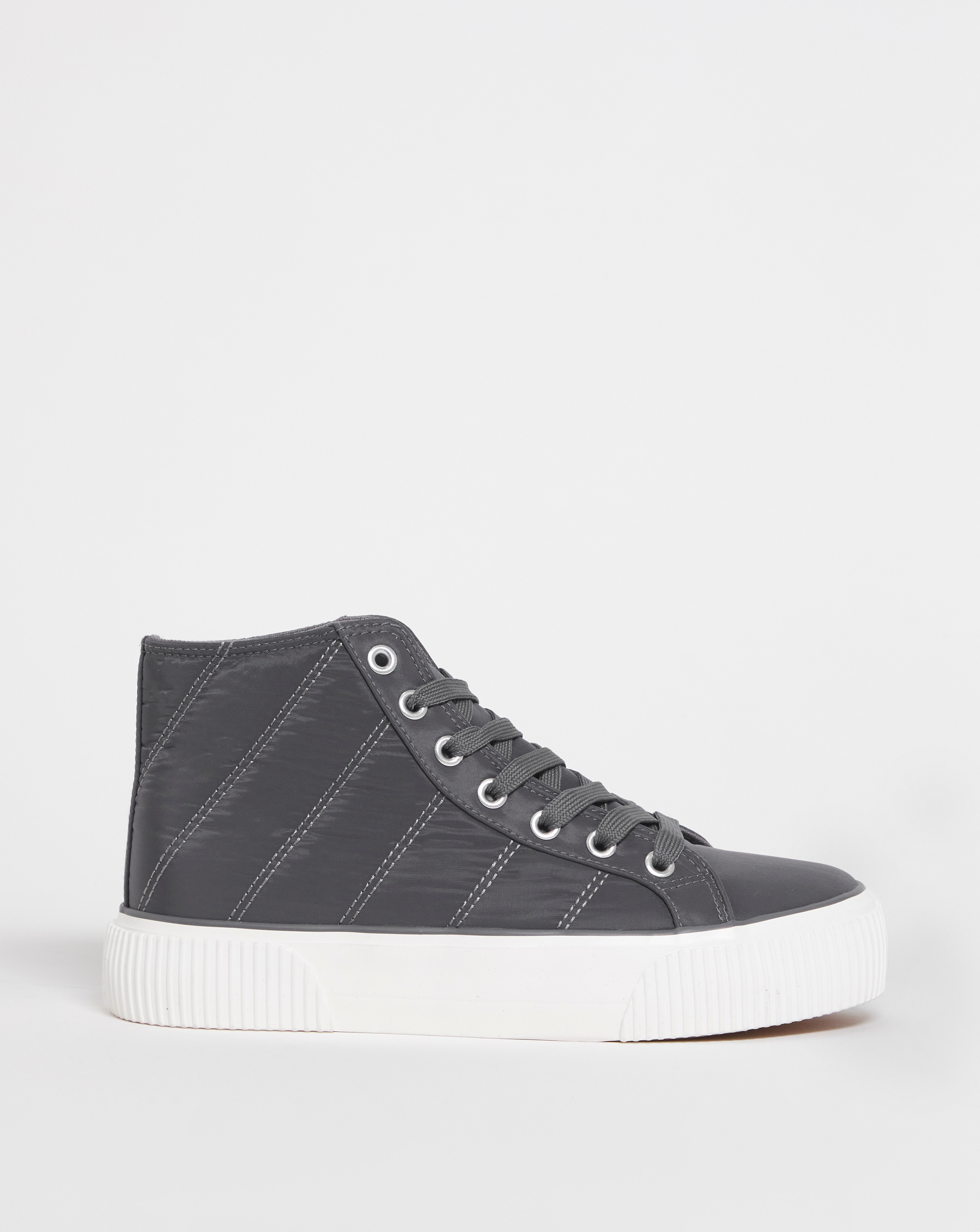 Quilted Hi Top Trainers Wide Fit