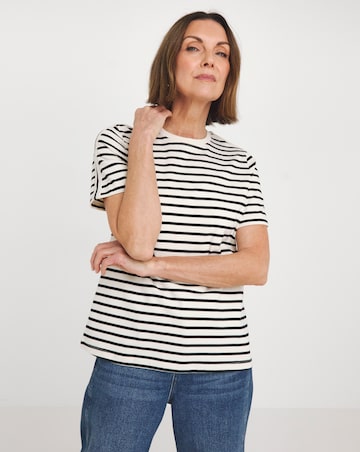Striped Contrast Tipping T-Shirt