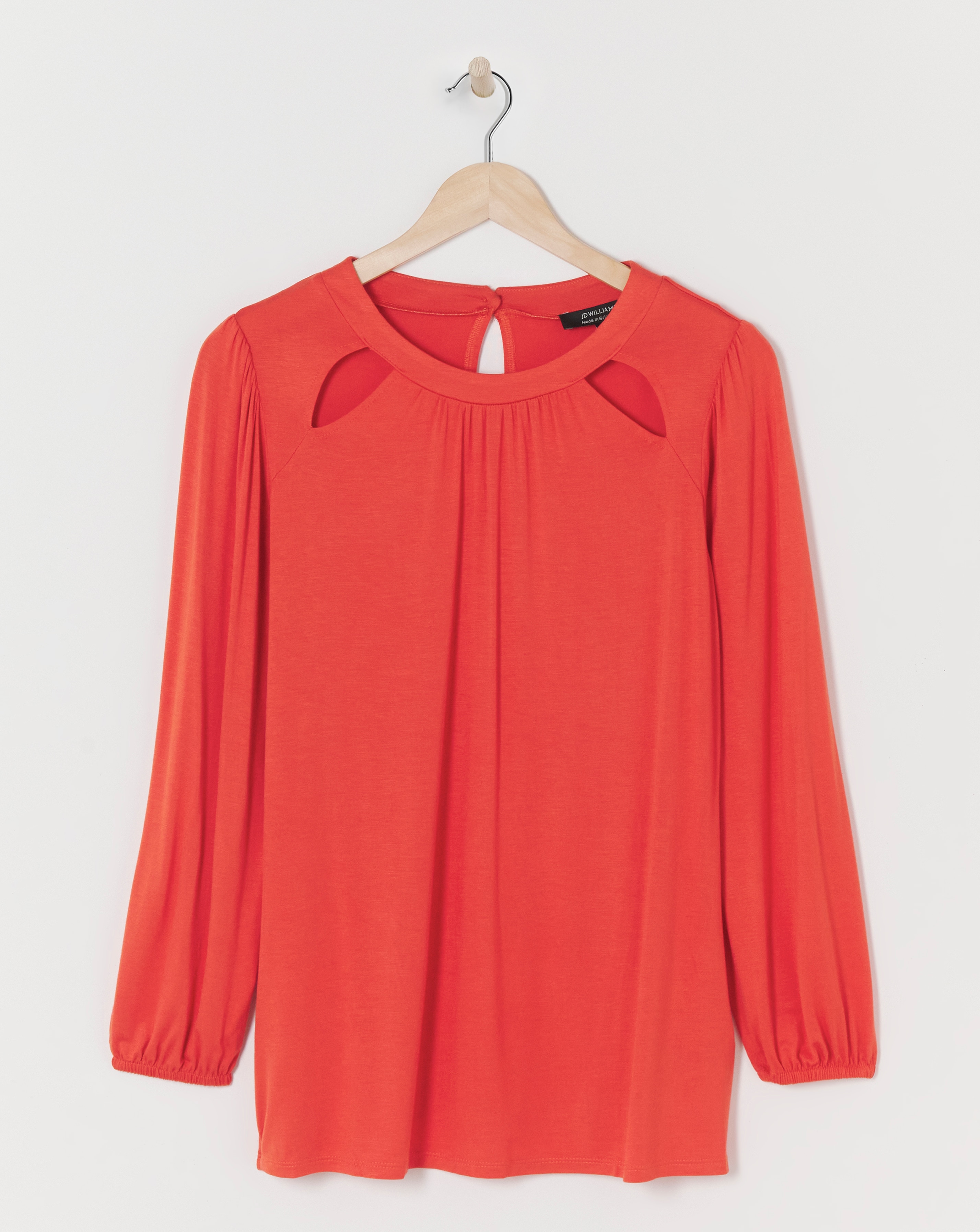 Keyhole Cut Out Raglan Sleeve Top