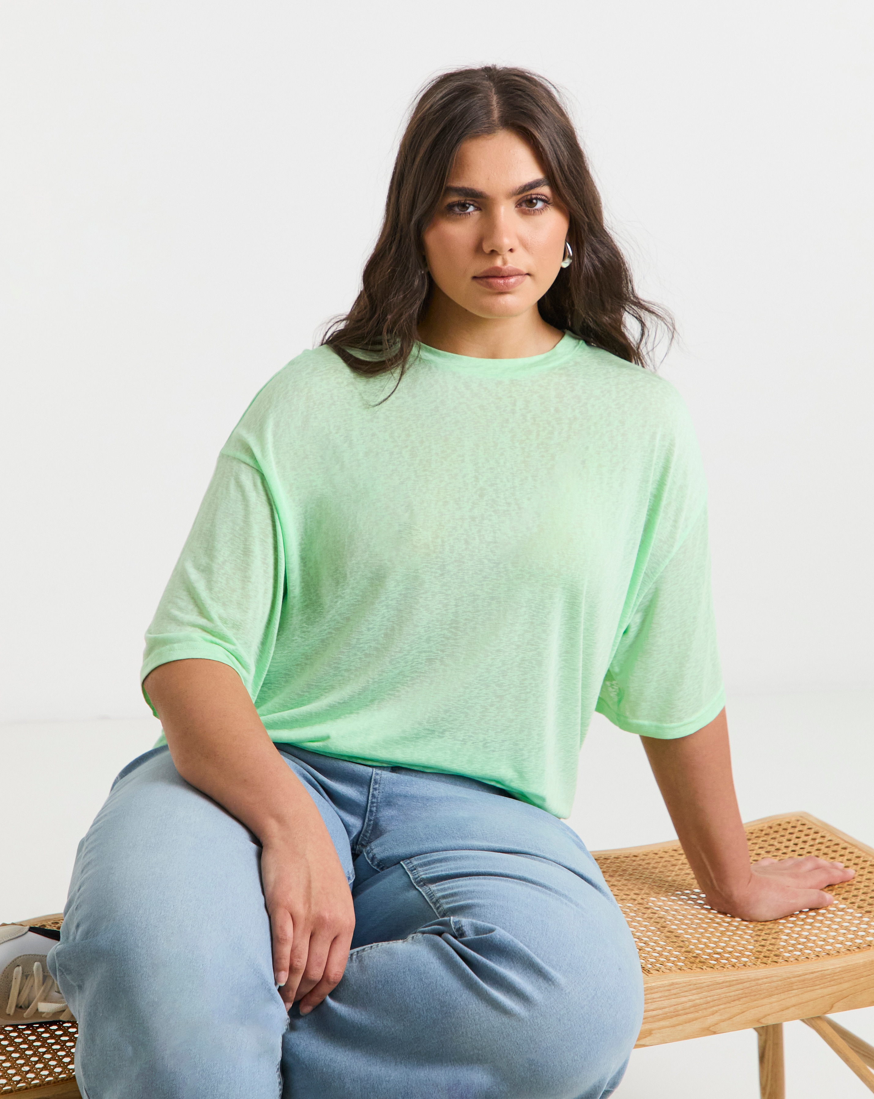 Slub Texture Jersey Slouchy T-Shirt