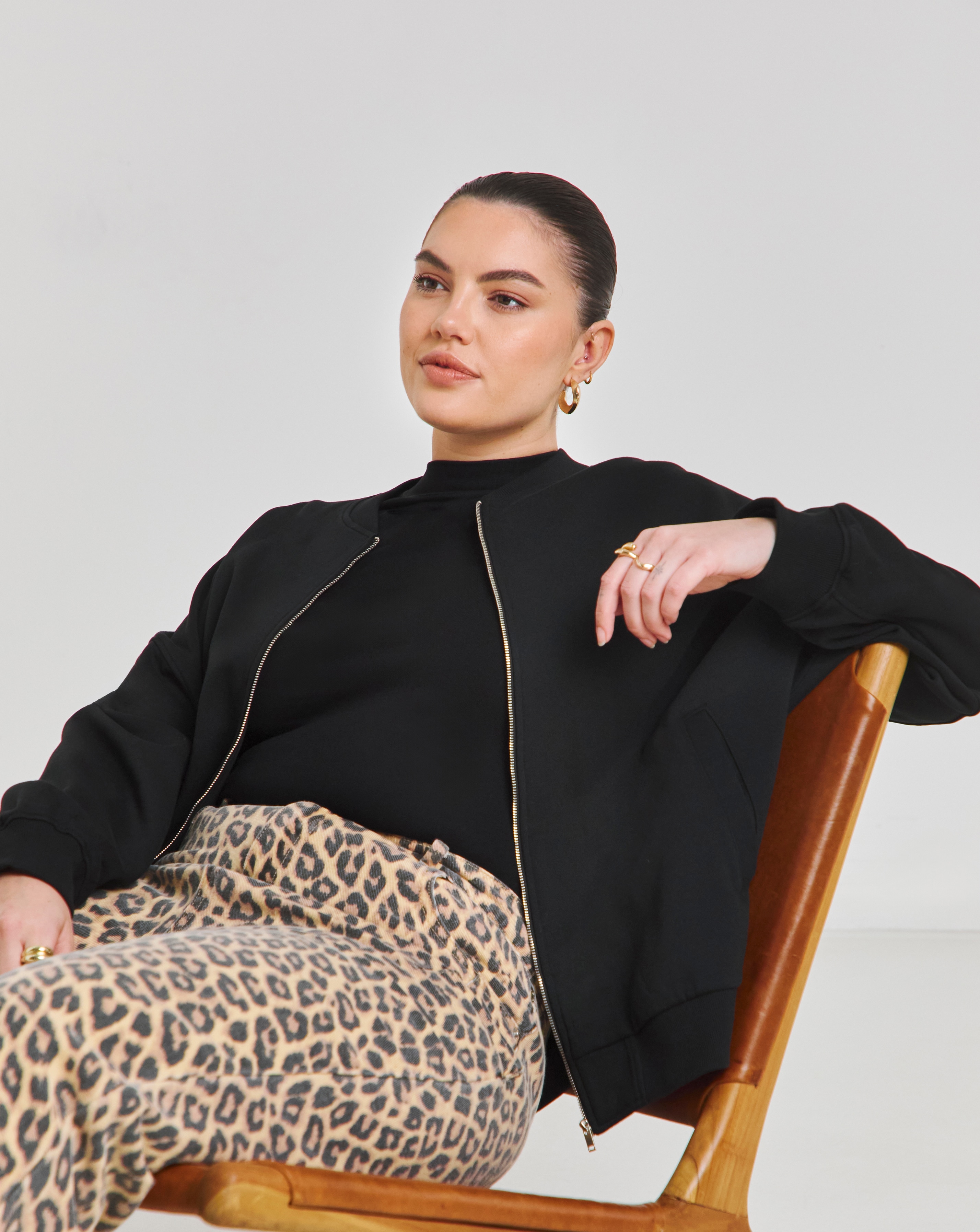 Zip Through Bomber Jacket