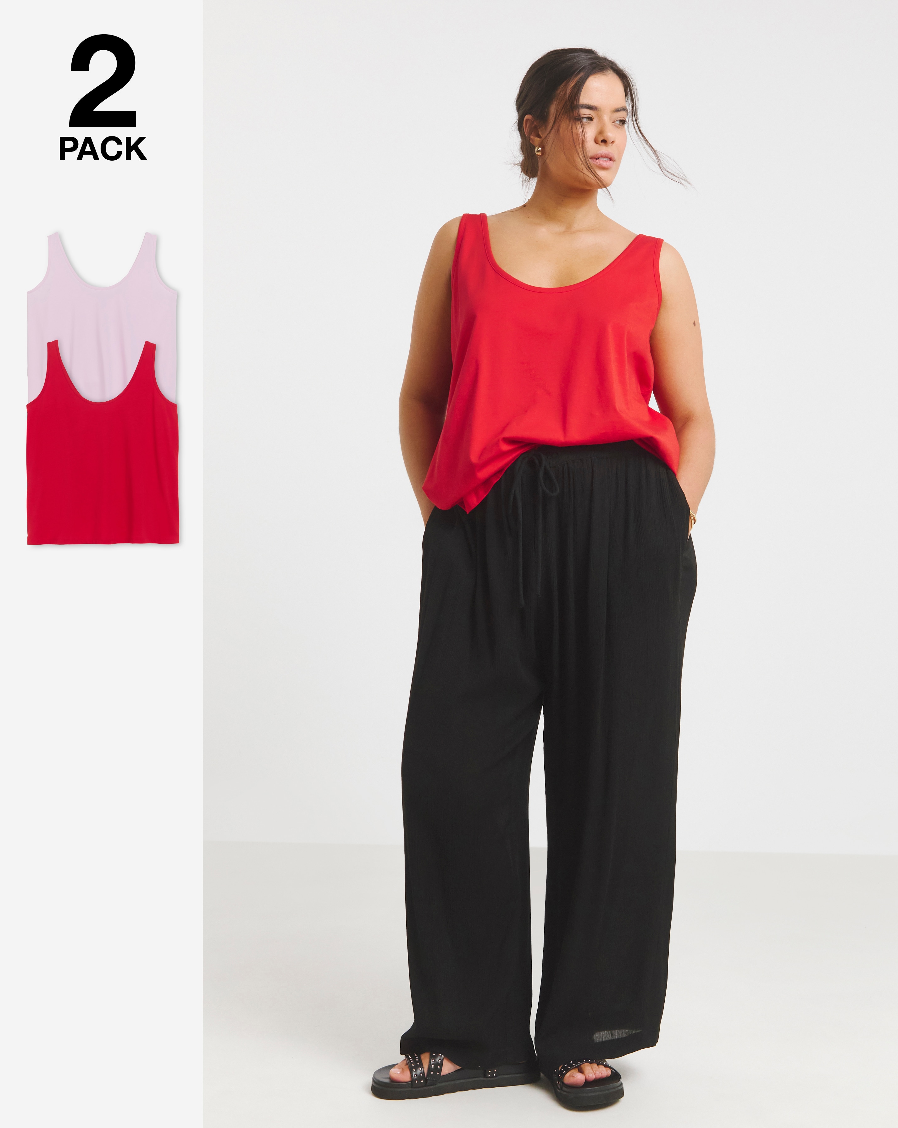 Simply Be 2 Pack Slouchy Vest