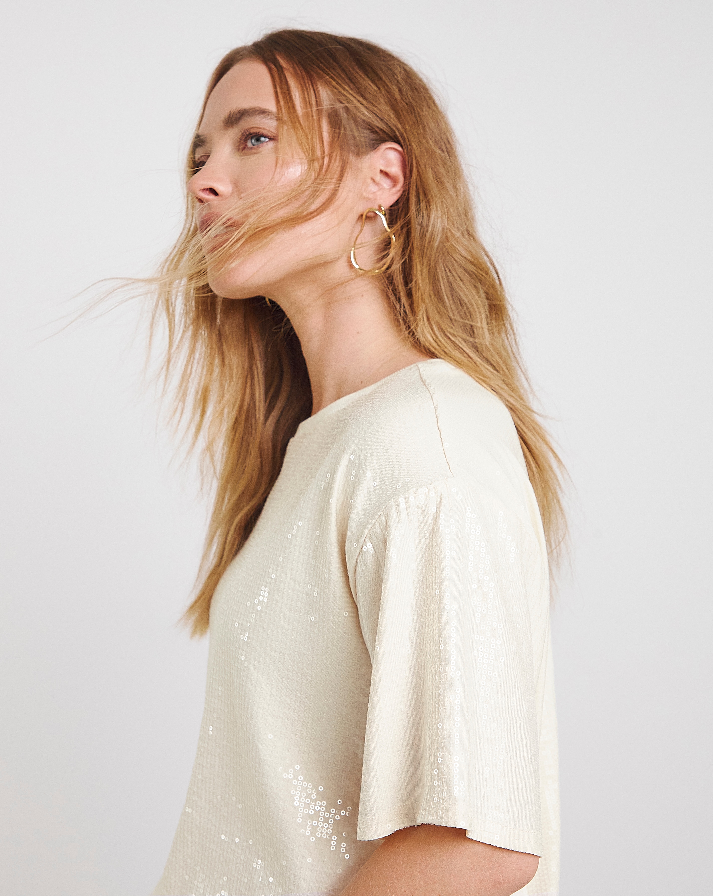 Simply Be Clear Sequin Boxy T-Shirt