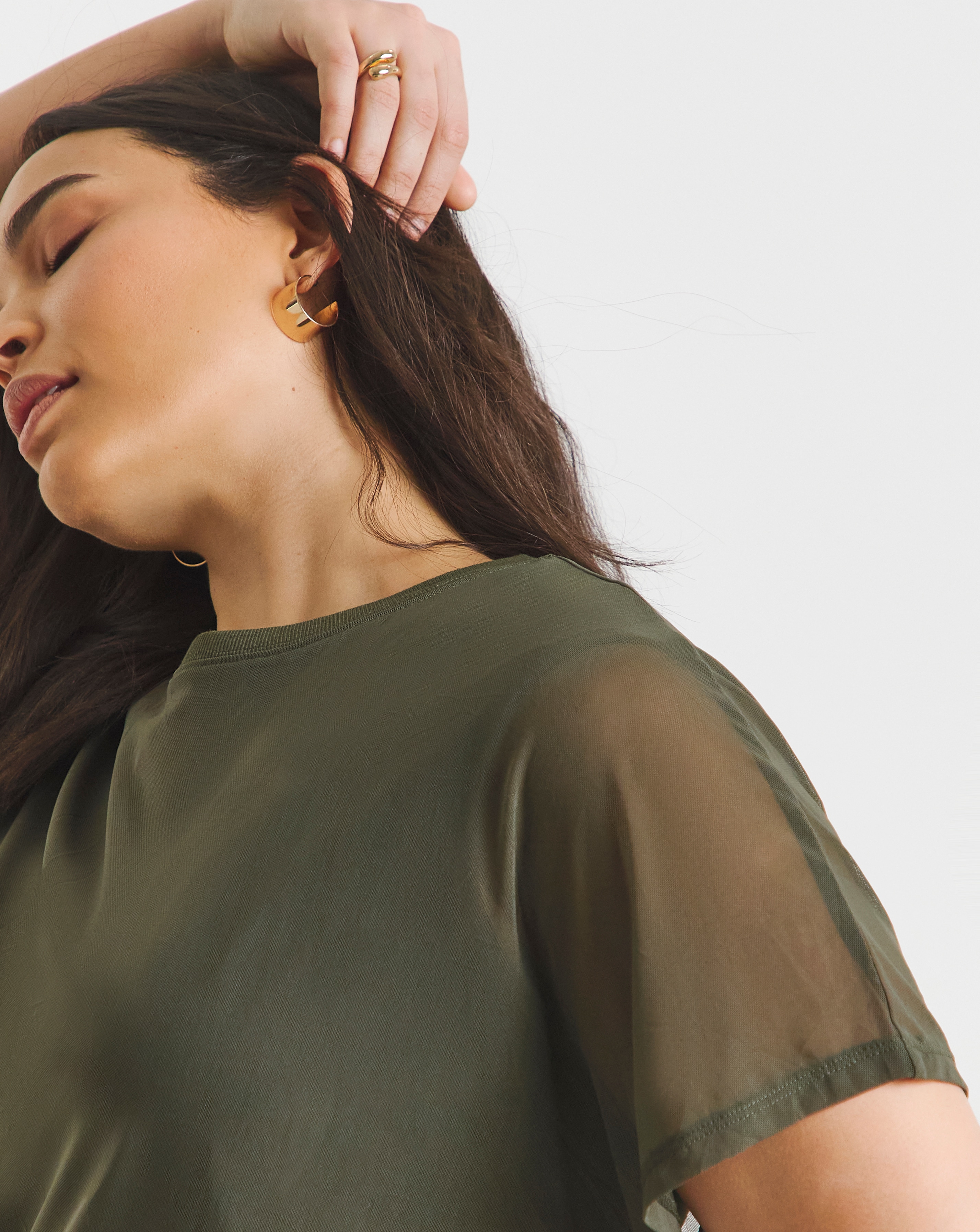 Simply Be Mesh Layer T-Shirt