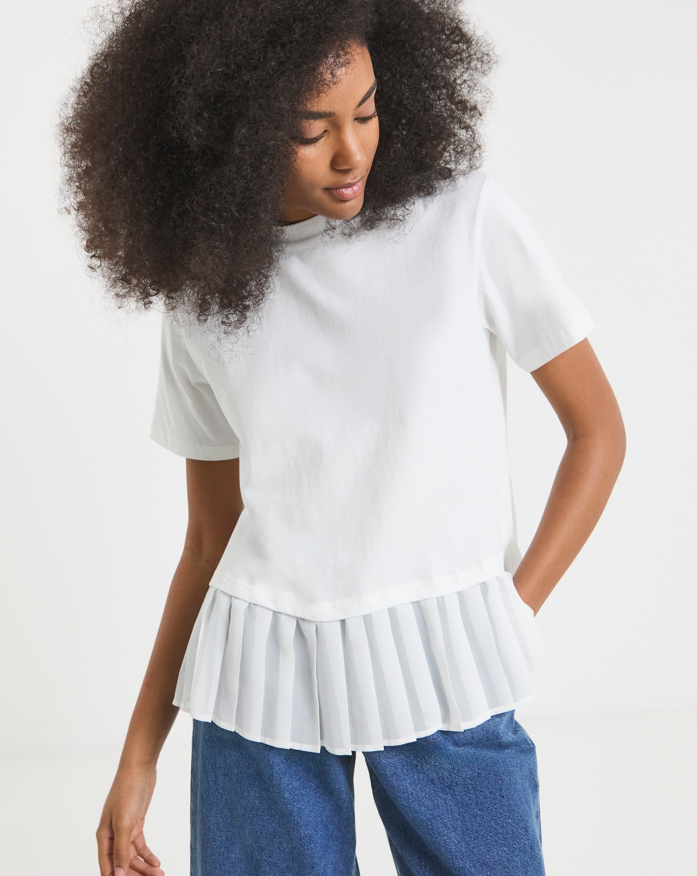 Simply Be Pleated Back Detail T-Shirt