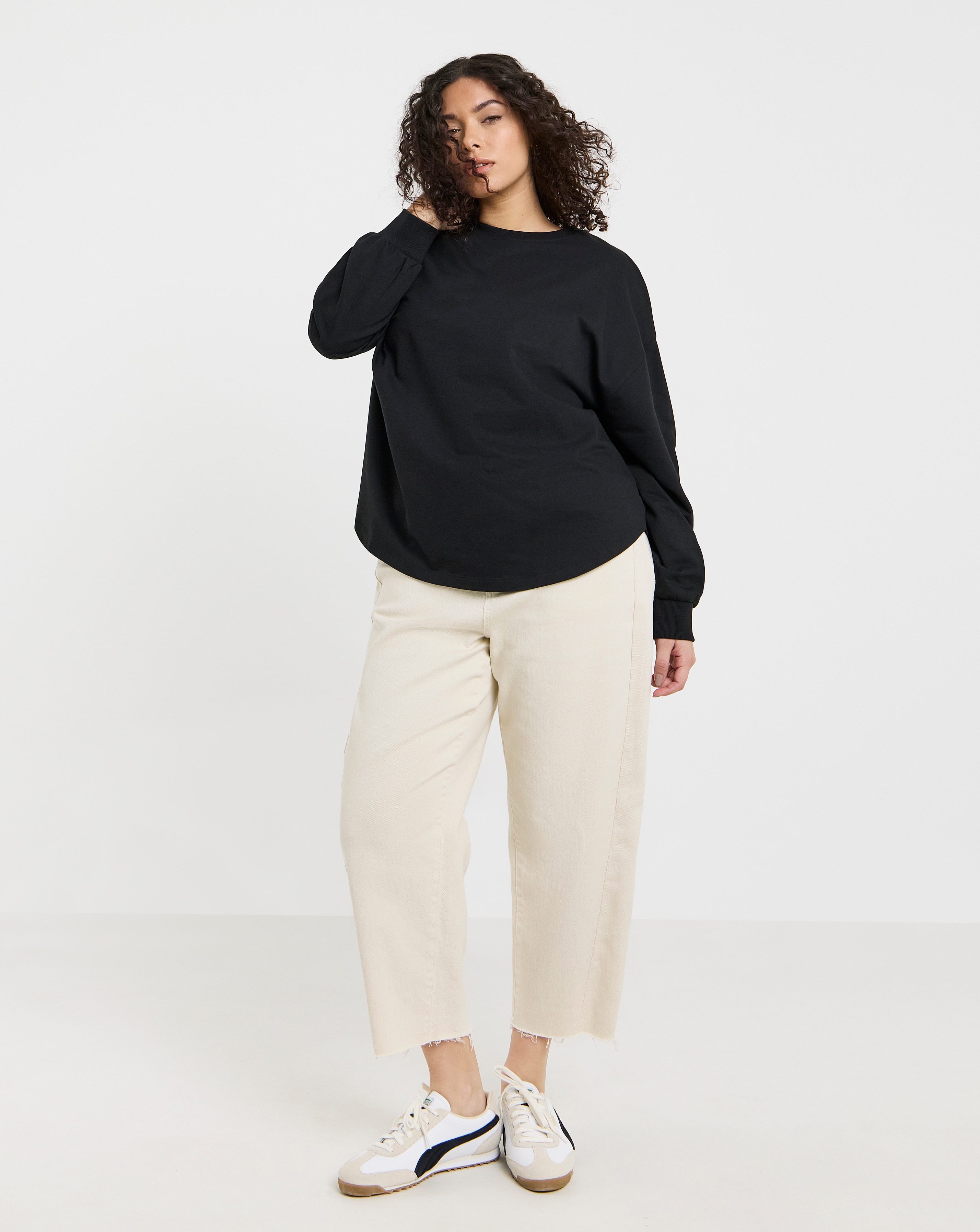 Curved Hem Sweatshirt