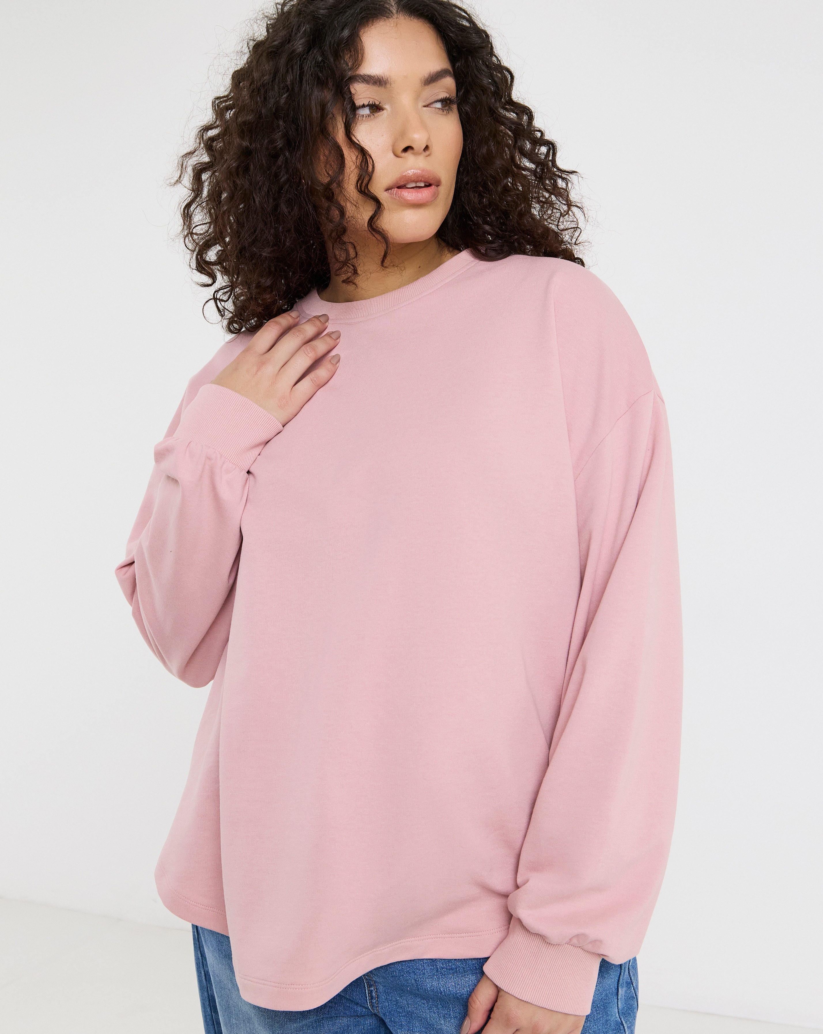 Curved Hem Sweatshirt