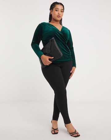 Joe Browns Green Ava Velour Wrap Tops