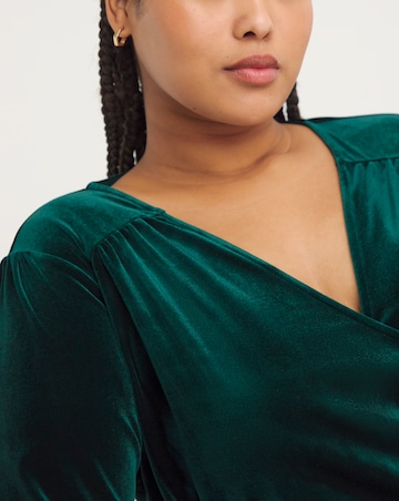 Joe Browns Green Ava Velour Wrap Tops