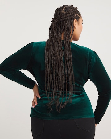 Joe Browns Green Ava Velour Wrap Tops
