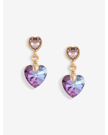 Jon Richard Radiance Collection Rose Gold Plated Pink Heart Drop Earrings