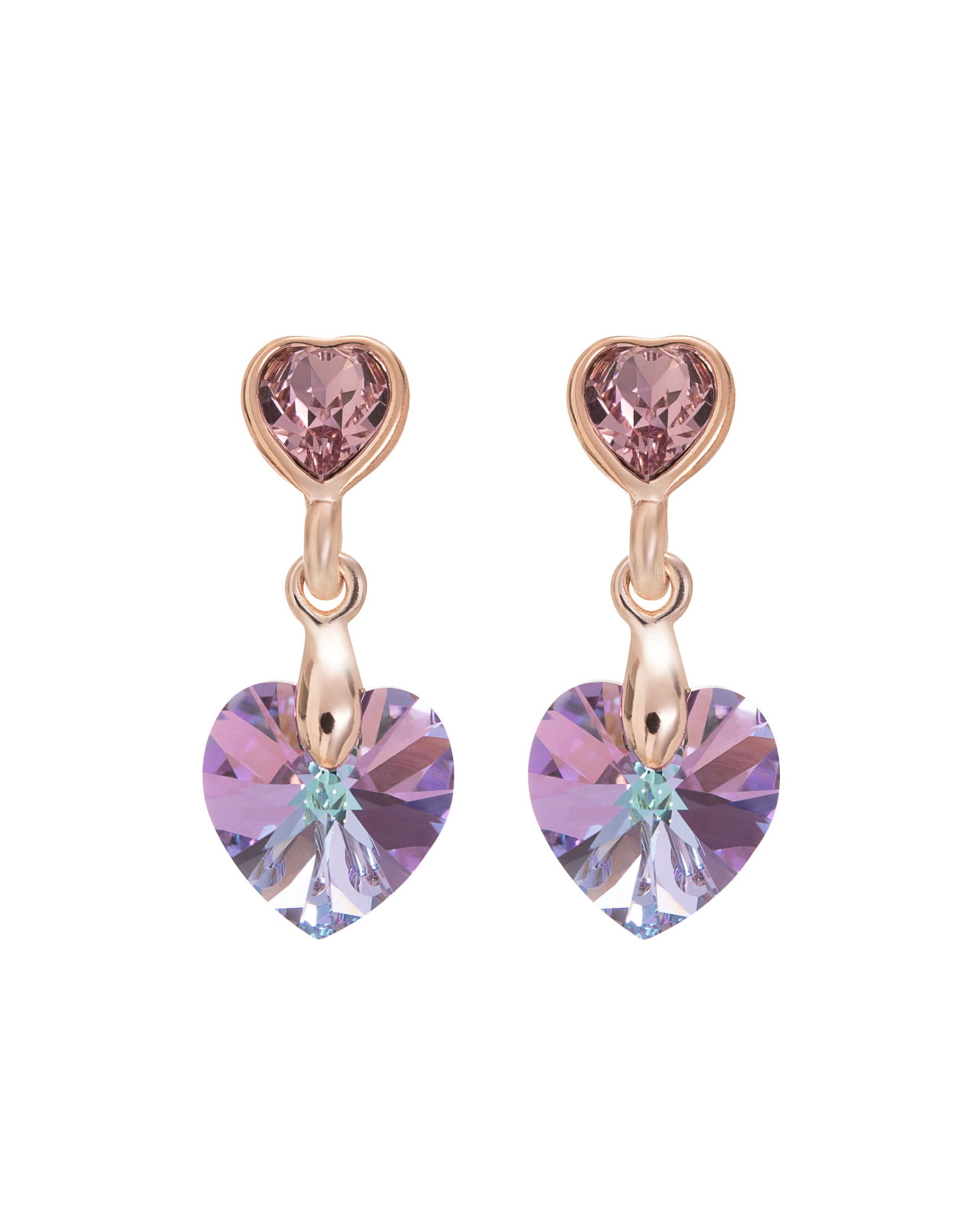 Jon Richard Pink Heart Drop Earrings