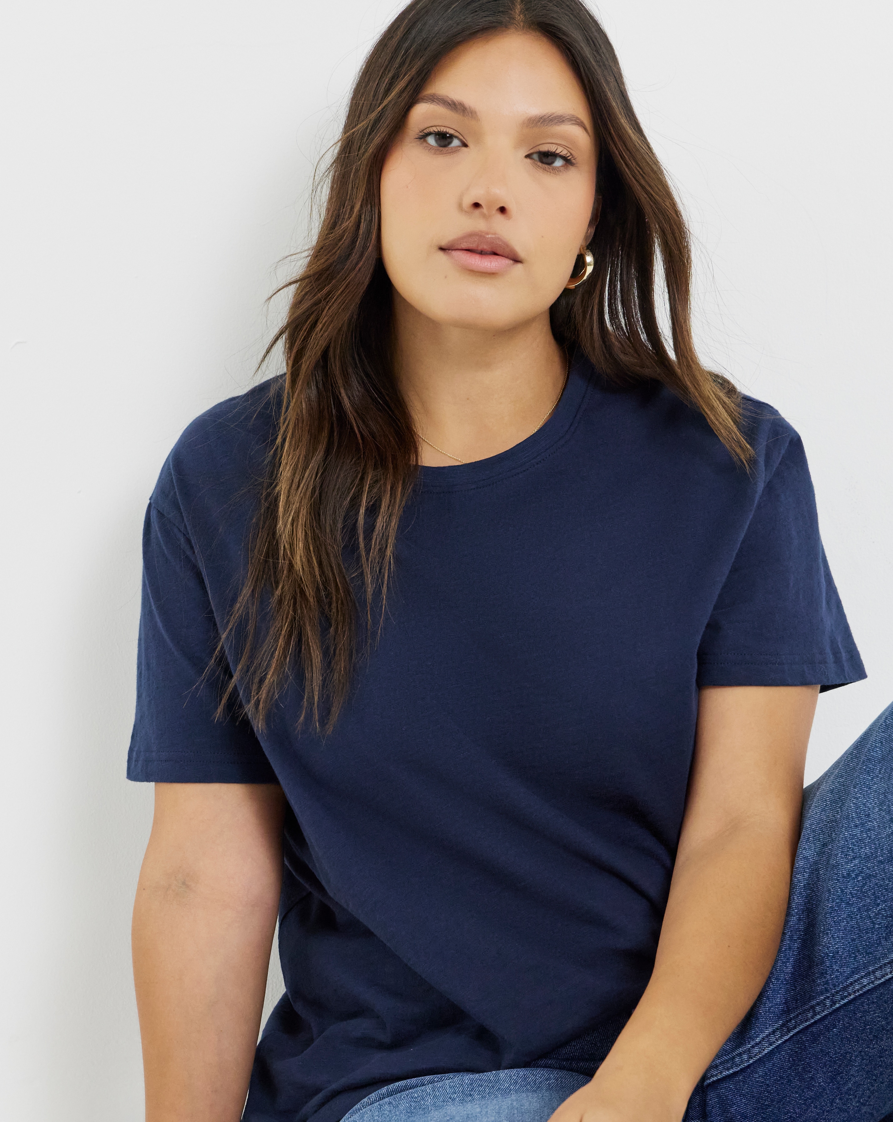 Slub Slim Fit Crew Neck T-Shirt