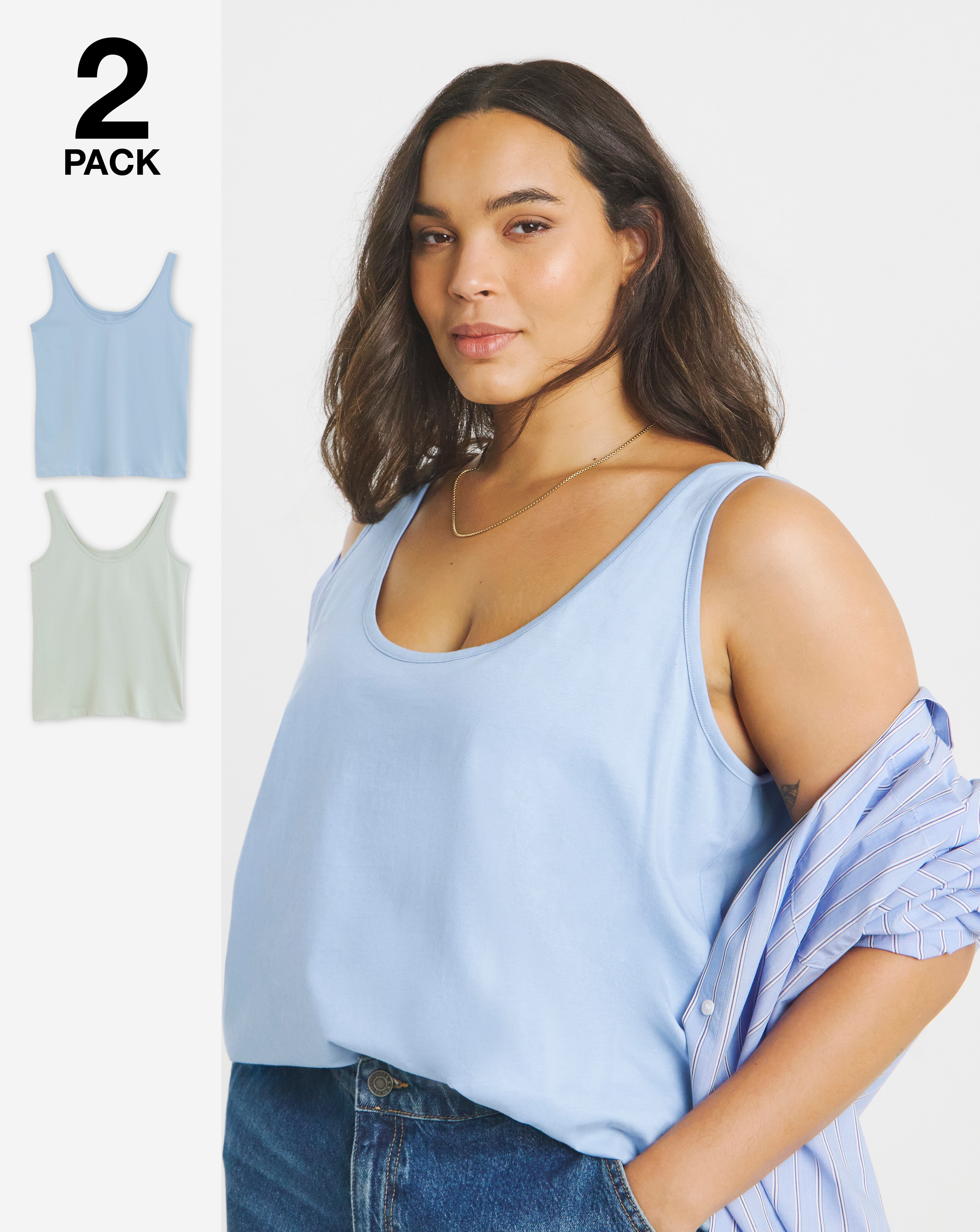 2 Pack Slouchy Vests